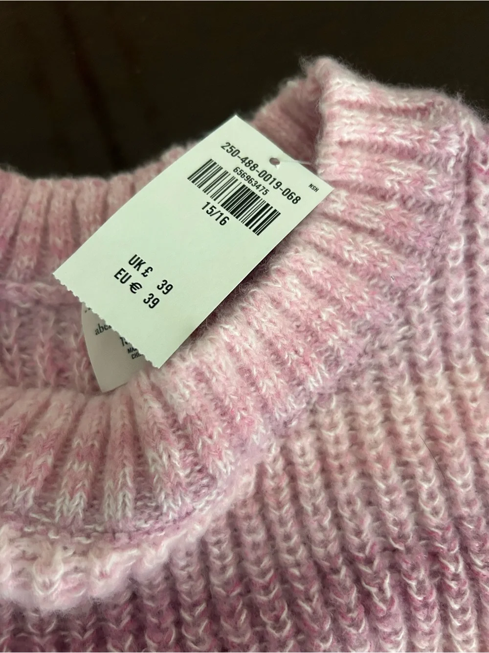 abercrombie kids Pink & Cream Striped Ribbed Crewneck Sweater
